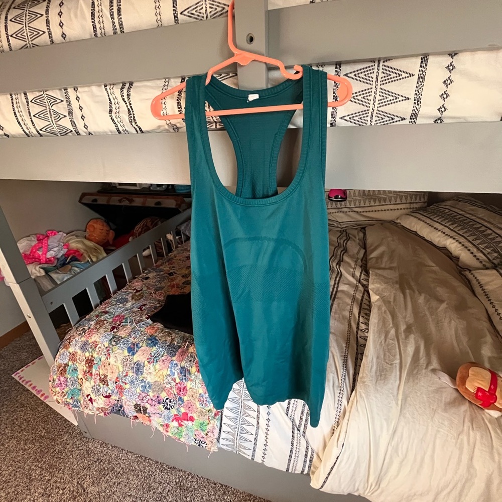 Lululemon racer back tank size medium, teal